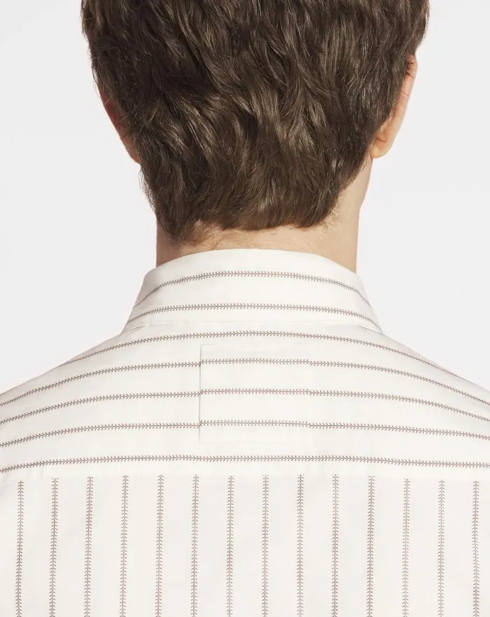 Men Lanvin Shirts Straight Striped Shirt Whitemahogany Men Lanvin Shirts Straight Striped Shirt Whitemahogany