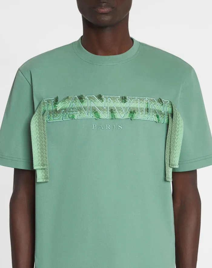 Men Lanvin Tshirts and Polos Lanvin Curb Lace Tshirt Vert De Gris Men Lanvin Tshirts and Polos Lanvin Curb Lace Tshirt Vert De Gris