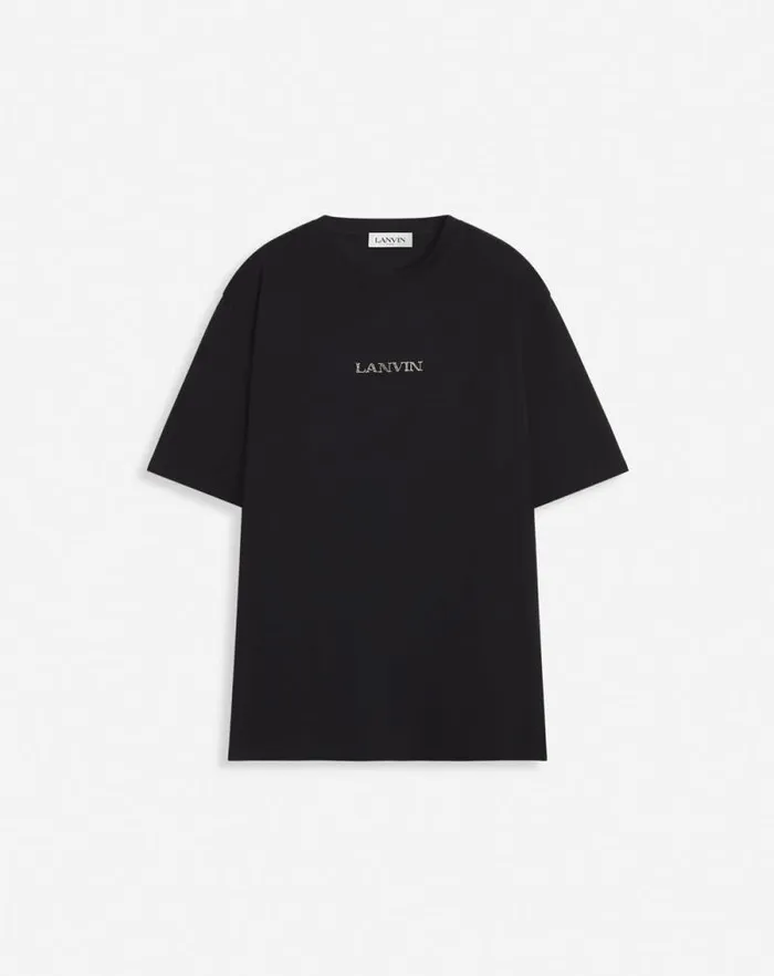 Men Lanvin Tshirts and Polos Unisex Lanvin Logo Tshirt Black