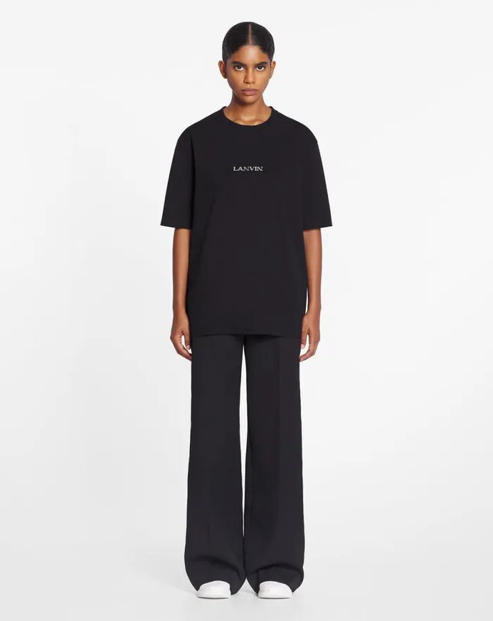 Men Lanvin Tshirts and Polos Unisex Lanvin Logo Tshirt Black Men Lanvin Tshirts and Polos Unisex Lanvin Logo Tshirt Black