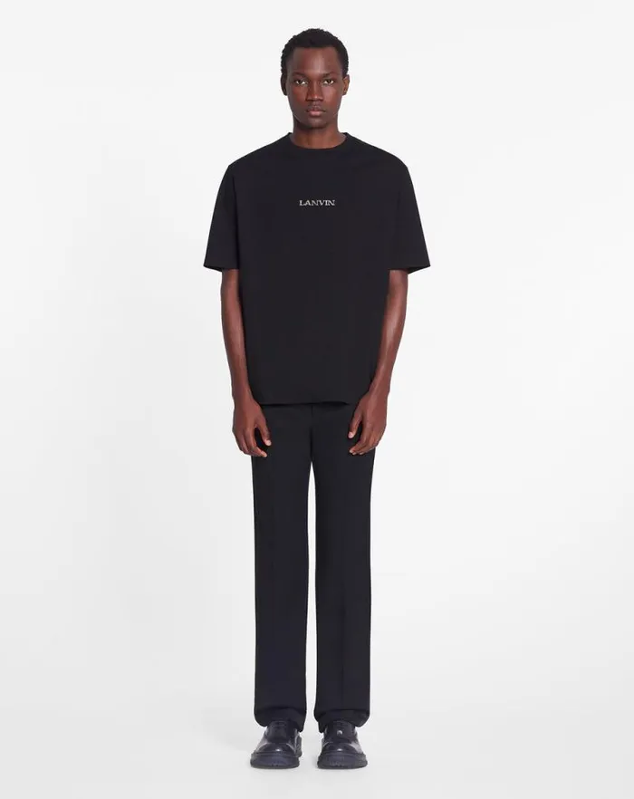 Men Lanvin Tshirts and Polos Unisex Lanvin Logo Tshirt Black Men Lanvin Tshirts and Polos Unisex Lanvin Logo Tshirt Black