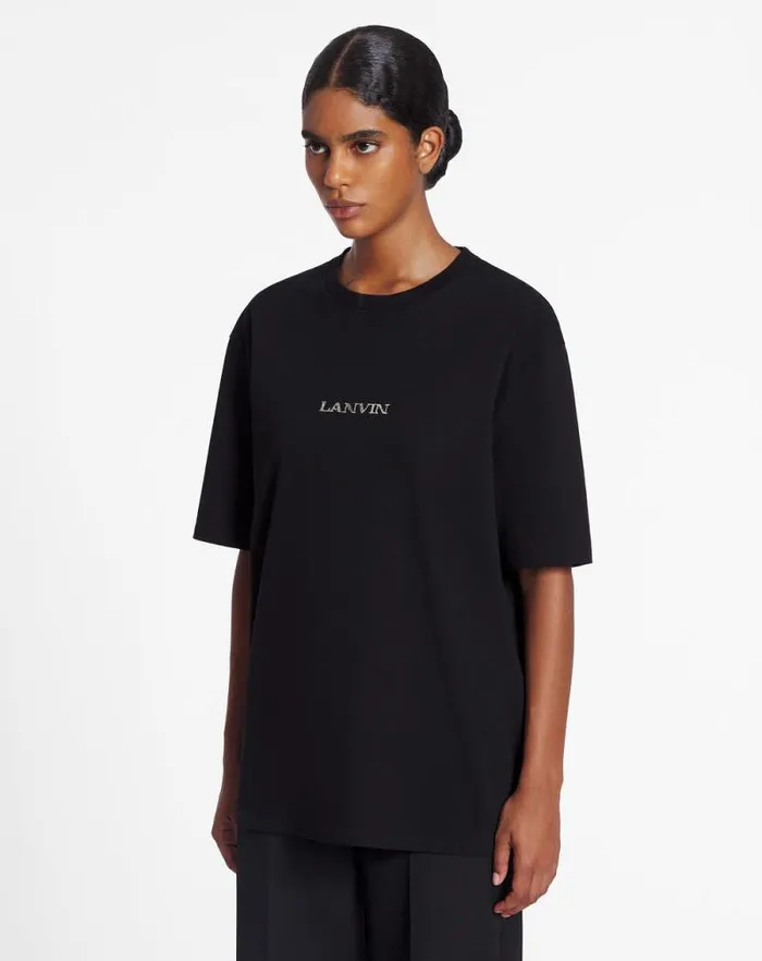 Men Lanvin Tshirts and Polos Unisex Lanvin Logo Tshirt Black Men Lanvin Tshirts and Polos Unisex Lanvin Logo Tshirt Black