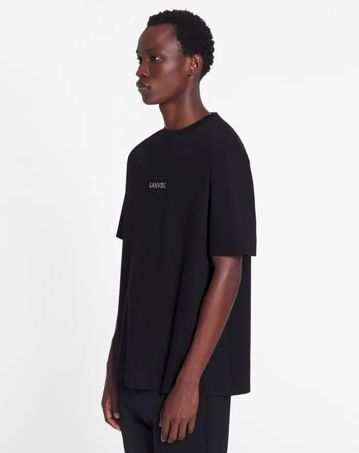 Men Lanvin Tshirts and Polos Unisex Lanvin Logo Tshirt Black Men Lanvin Tshirts and Polos Unisex Lanvin Logo Tshirt Black