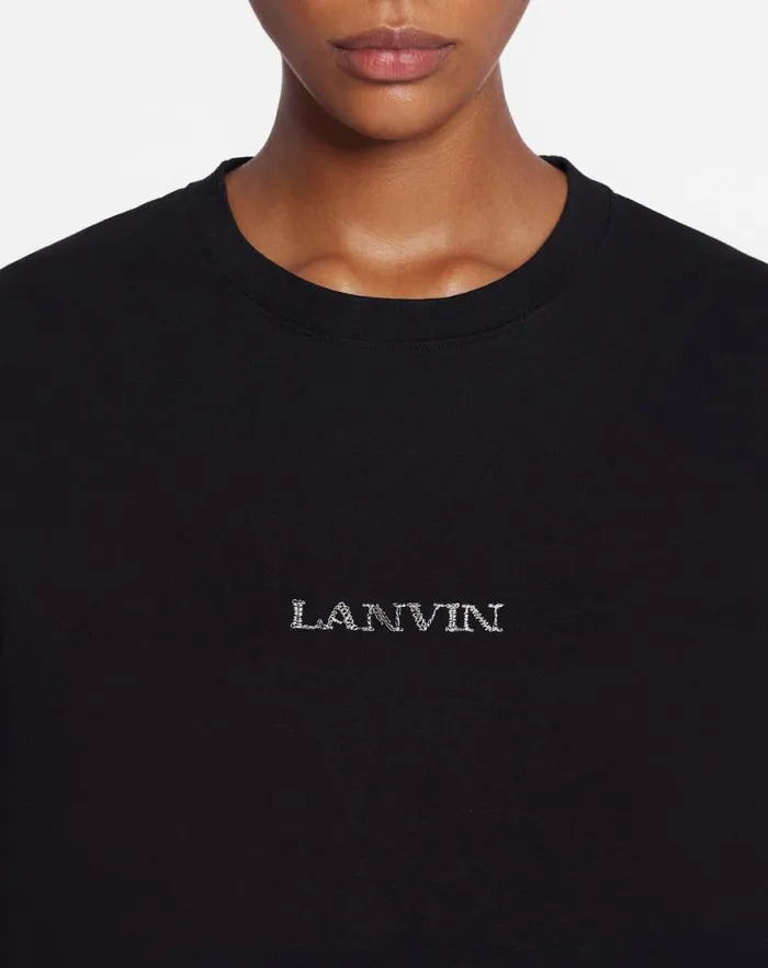 Men Lanvin Tshirts and Polos Unisex Lanvin Logo Tshirt Black Men Lanvin Tshirts and Polos Unisex Lanvin Logo Tshirt Black