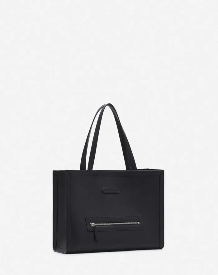 Men Lanvin Tote Bags Tenor Leather Tote Bag Black Men Lanvin Tote Bags Tenor Leather Tote Bag Black