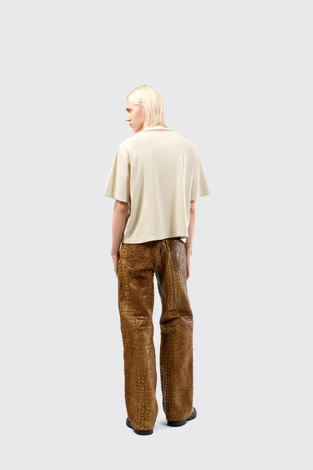 Men Leather Pants Brown Leather Trousers Camper TrousersandShorts