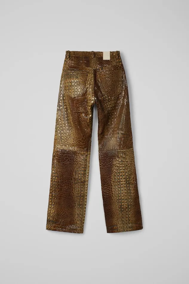 Men Leather Pants Brown Leather Trousers Camper TrousersandShorts