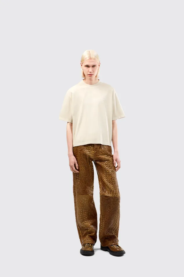Men Leather Pants Brown Leather Trousers Camper TrousersandShorts