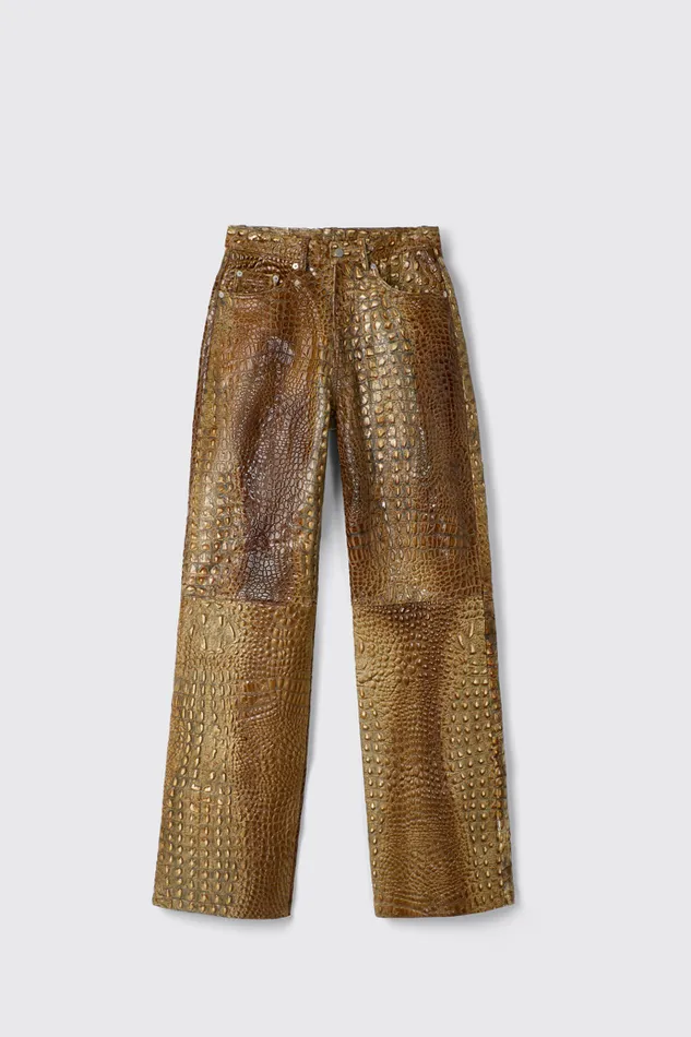 Men Leather Pants Brown Leather Trousers Camper TrousersandShorts