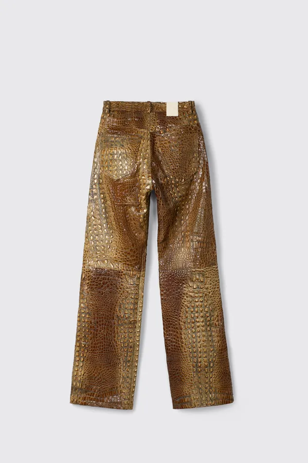 Men Leather Pants Brown Leather Trousers Camper TrousersandShorts