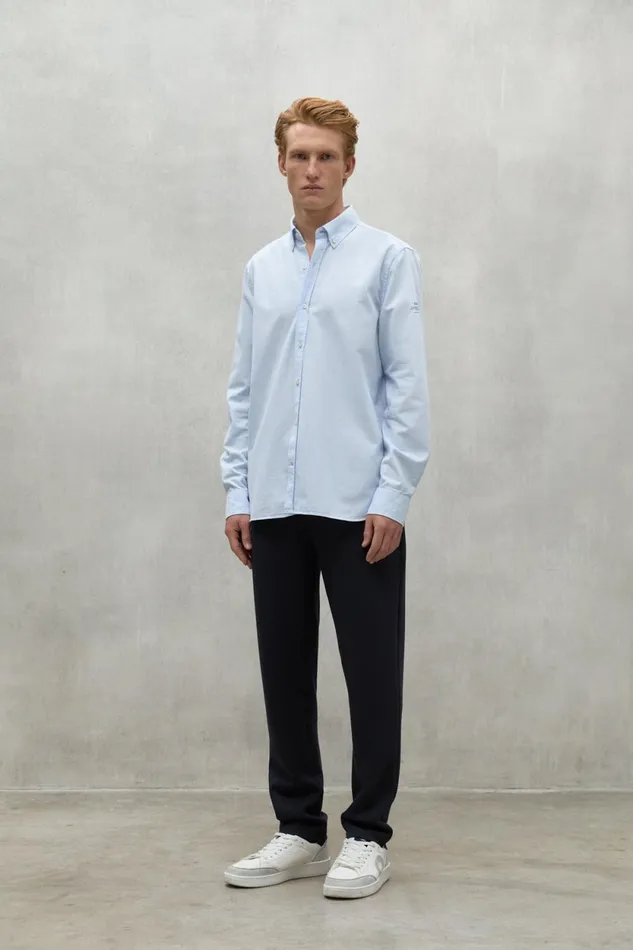 Men Light Blue Antejo Shirt Ecoalf Shirts