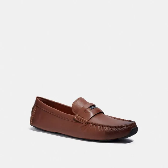 Men Loafers and Drivers Coach Signature Coin Driver Saddle