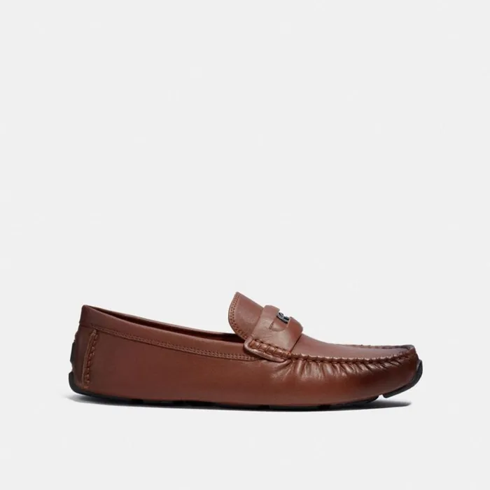Men Loafers and Drivers Coach Signature Coin Driver Saddle