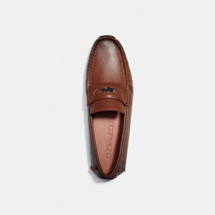 Men Loafers and Drivers Coach Signature Coin Driver Saddle