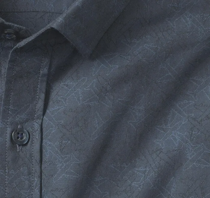Men LongSleeve Jacquard Shirt Navy Airplane JohnstonandMurphy Shirts Men LongSleeve Jacquard Shirt Navy Airplane JohnstonandMurphy Shirts