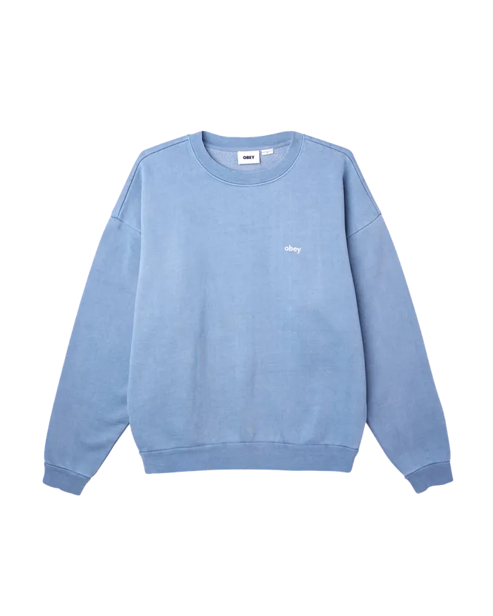 Men LOWERCASE PIGMENT CREWNECK Pigment Coronet Blue SWEATSHIRTS OBEY Clothing