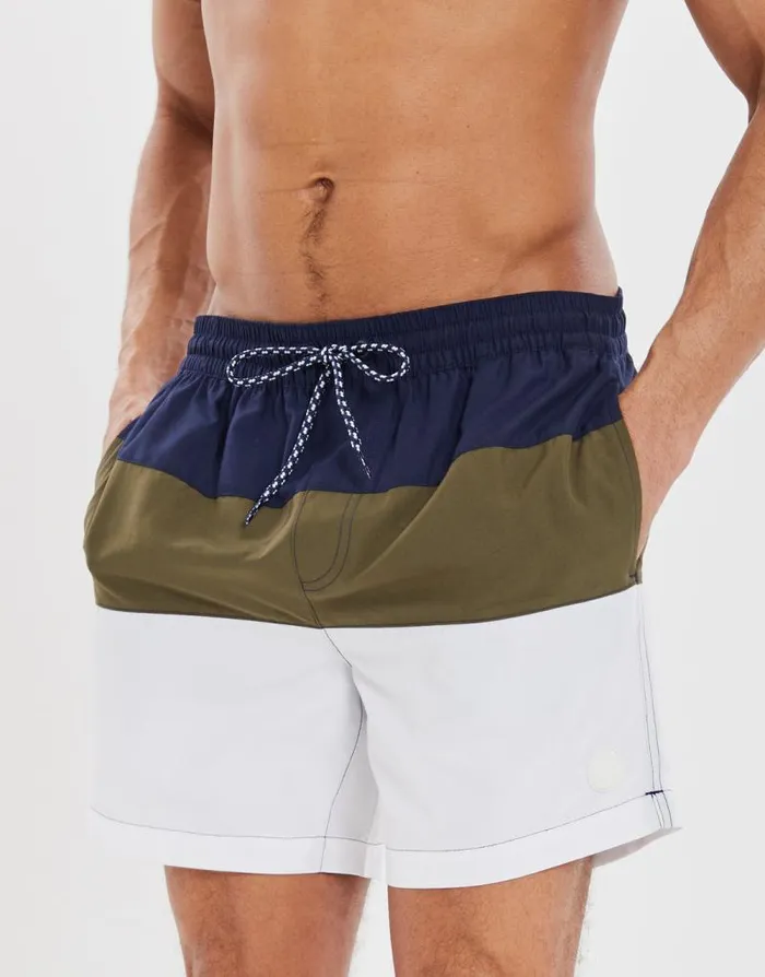 Men Multi Colourblock Swim Shorts Threadbare Swim Shorts