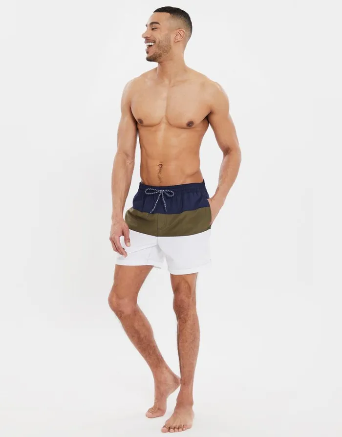 Men Multi Colourblock Swim Shorts Threadbare Swim Shorts