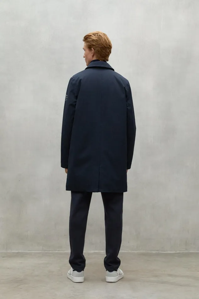 Men Navy Blue Hampshire Coat Ecoalf Coats And Jackets