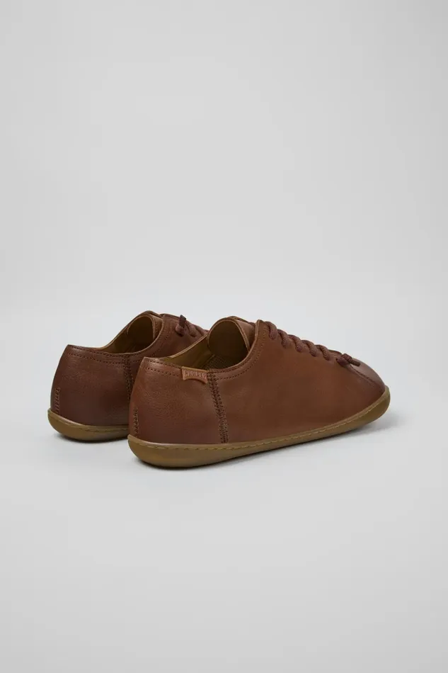 Men Peu Brown Leather Shoes Camper Casual Shoes