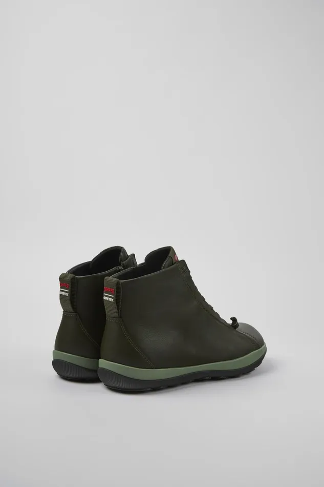 Men Peu Pista GORETEX Green Leather Ankle Boots Camper Ankle Boots