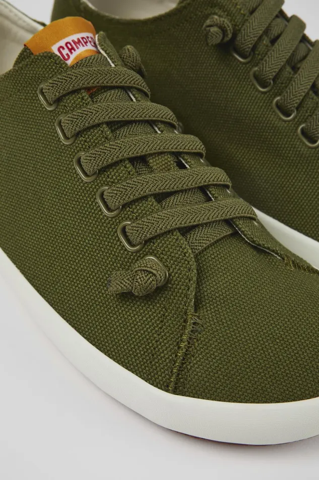 Men Peu Rambla Green Textile Sneaker Camper Sneakers