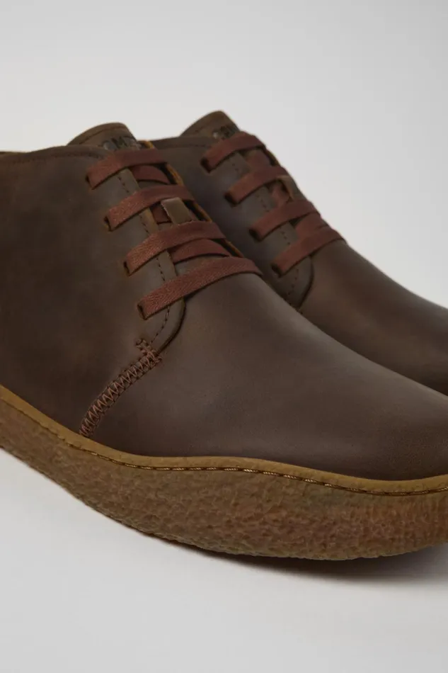 Men Peu Terreno Brown Nubuck Desert Boot Camper Ankle Boots