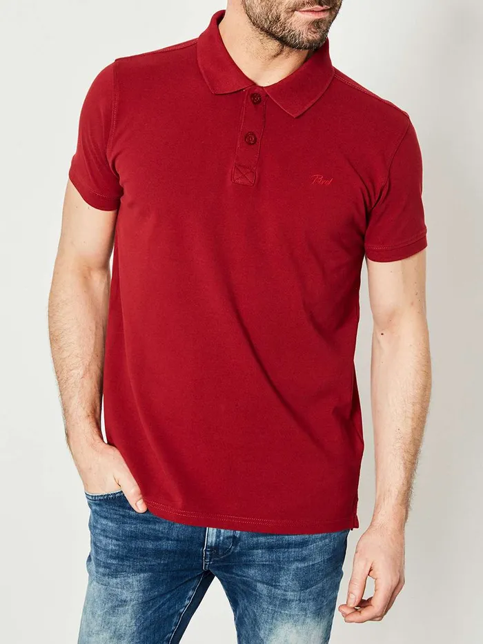 Men Polo Shirts Petrol Industries Polo Basic Essentials Biking Red