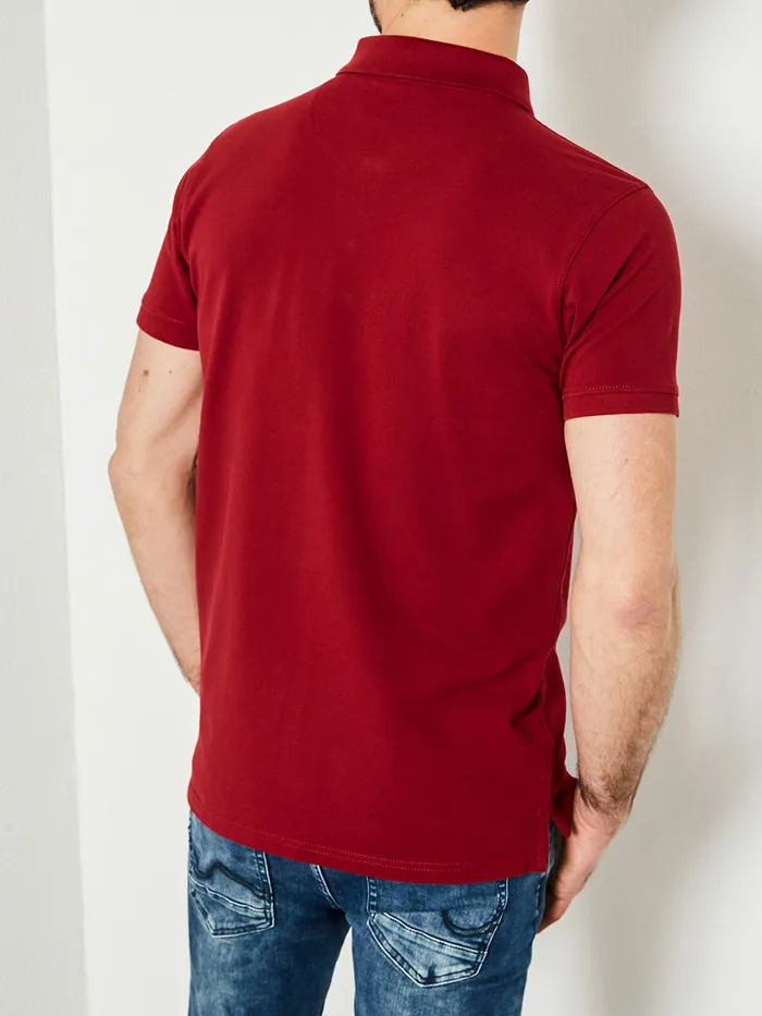 Men Polo Shirts Petrol Industries Polo Basic Essentials Biking Red
