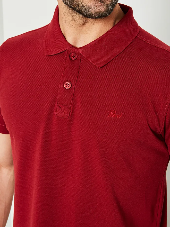 Men Polo Shirts Petrol Industries Polo Basic Essentials Biking Red