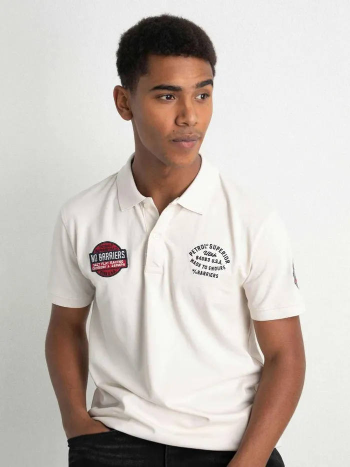 Men Polo Shirts Petrol Industries Sporty Polo Shirt Sky White