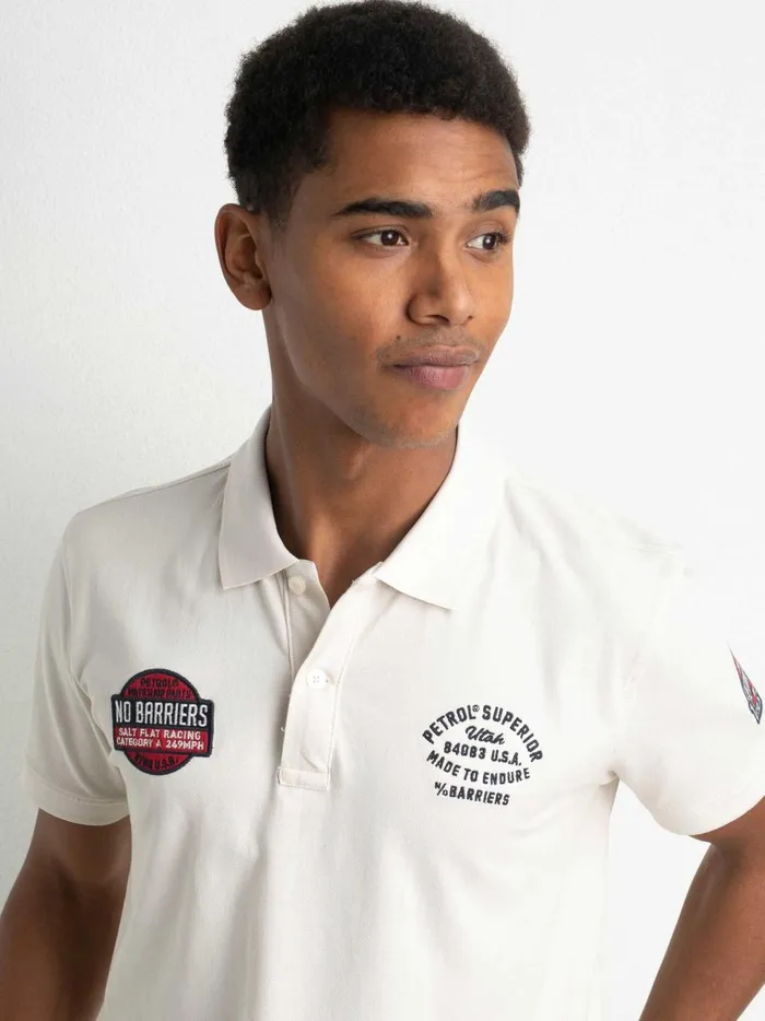 Men Polo Shirts Petrol Industries Sporty Polo Shirt Sky White