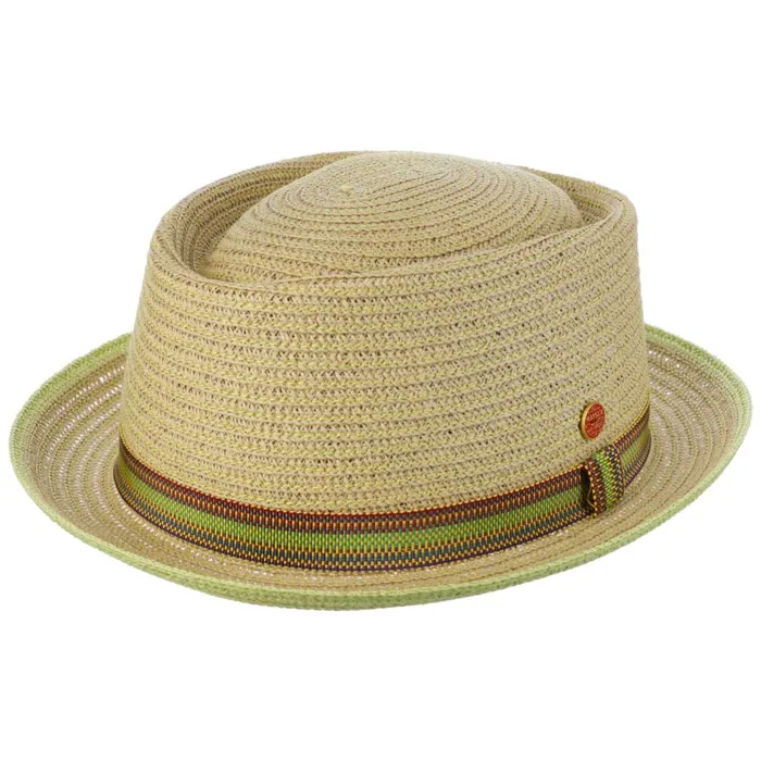 Men Pork Pie Hats Mayser Andy Green Pork Pie Straw Hat Natural Green