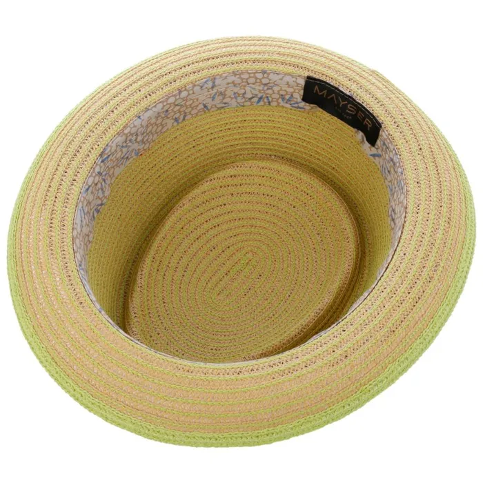 Men Pork Pie Hats Mayser Andy Green Pork Pie Straw Hat Natural Green Men Pork Pie Hats Mayser Andy Green Pork Pie Straw Hat Natural Green