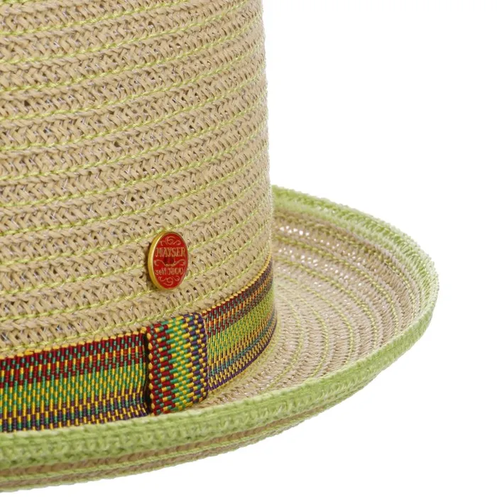 Men Pork Pie Hats Mayser Andy Green Pork Pie Straw Hat Natural Green Men Pork Pie Hats Mayser Andy Green Pork Pie Straw Hat Natural Green