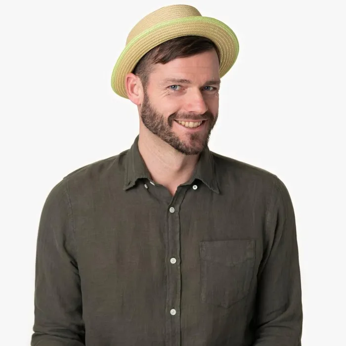 Men Pork Pie Hats Mayser Andy Green Pork Pie Straw Hat Natural Green Men Pork Pie Hats Mayser Andy Green Pork Pie Straw Hat Natural Green