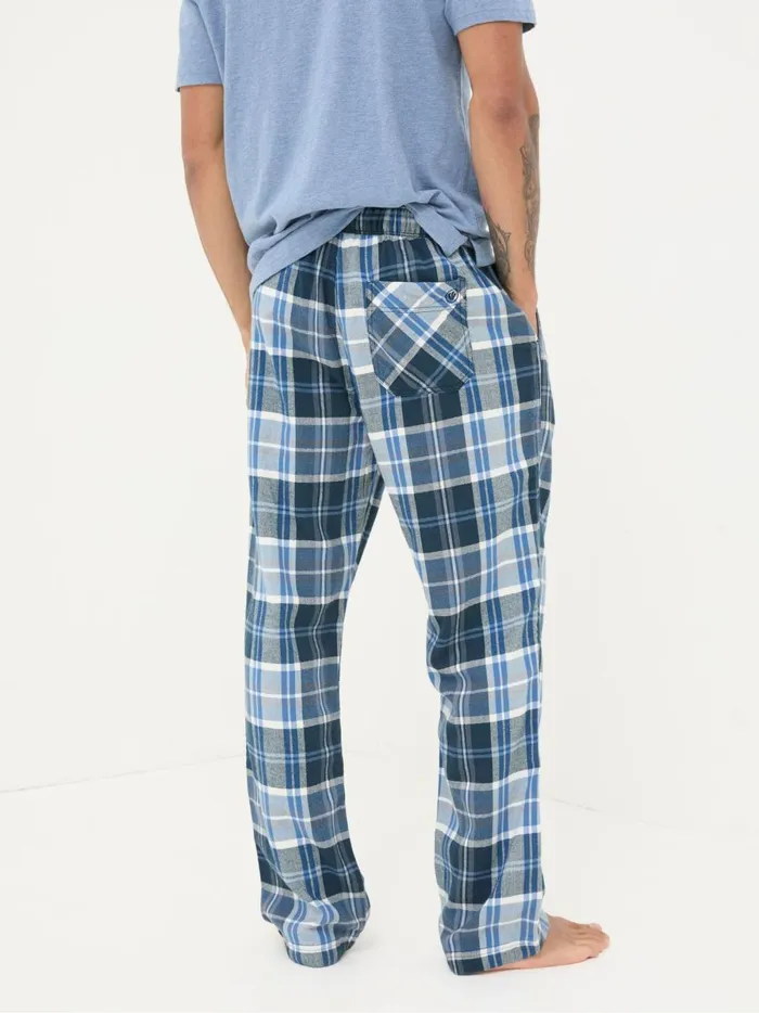 Men Pyjamas and Nightwear Fat Face Anglesey Light Blue Check Pyjama Bottoms
