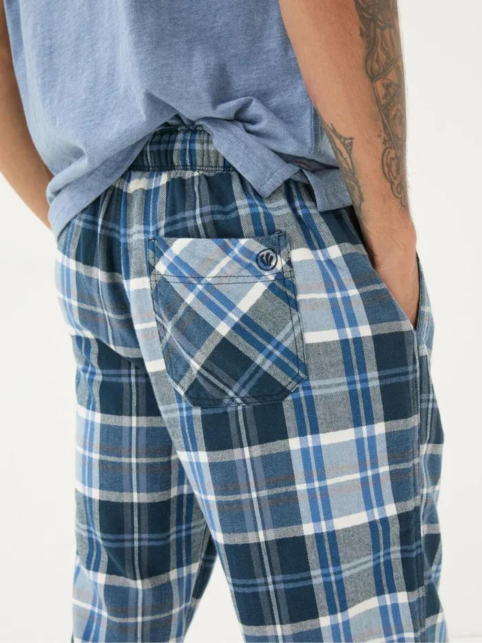 Men Pyjamas and Nightwear Fat Face Anglesey Light Blue Check Pyjama Bottoms