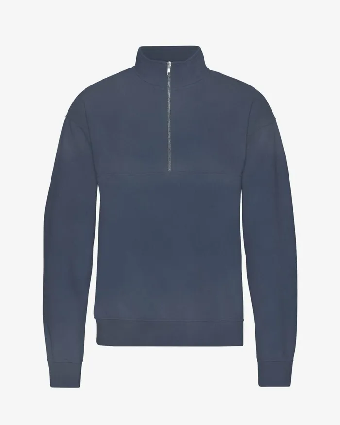 Men Quarter Zips Colorful Standard Organic Quarter Zip Neptune Blue