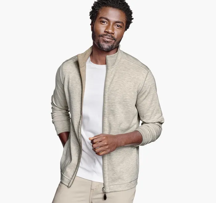 Men Reversible FullZip Oatmealgray JohnstonandMurphy Sweaters and Knits Men Reversible FullZip Oatmealgray JohnstonandMurphy Sweaters and Knits
