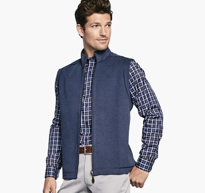 Men Reversible Solid Vest Brownnavy JohnstonandMurphy Coats Jackets and Vests Men Reversible Solid Vest Brownnavy JohnstonandMurphy Coats Jackets and Vests