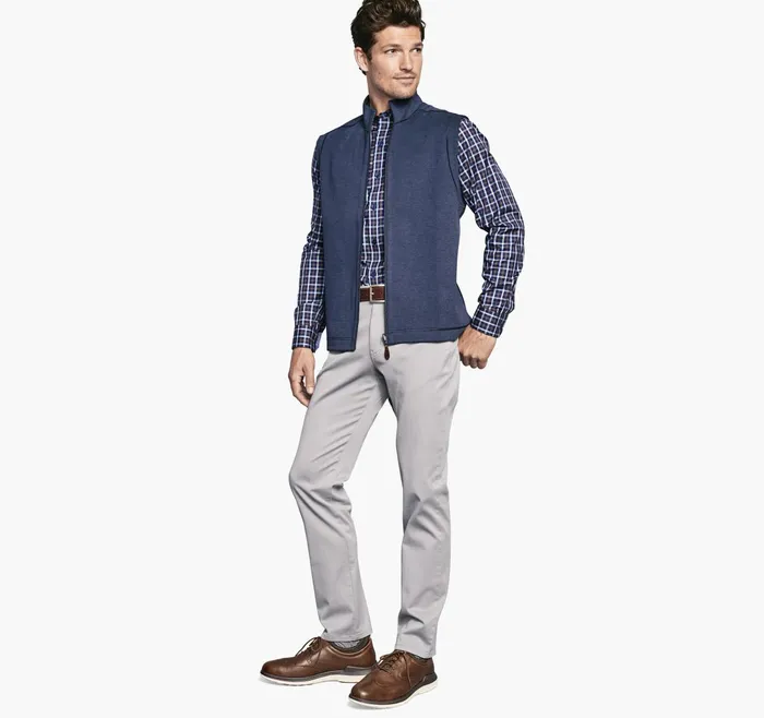Men Reversible Solid Vest Brownnavy JohnstonandMurphy Coats Jackets and Vests Men Reversible Solid Vest Brownnavy JohnstonandMurphy Coats Jackets and Vests