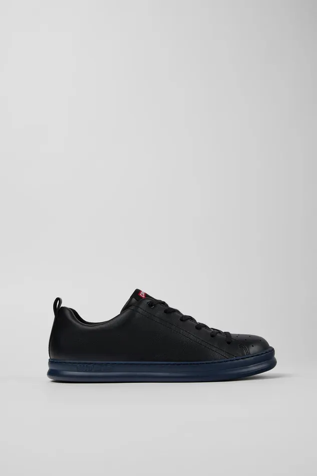 Men Runner Black Leather Sneakers Camper Sneakers