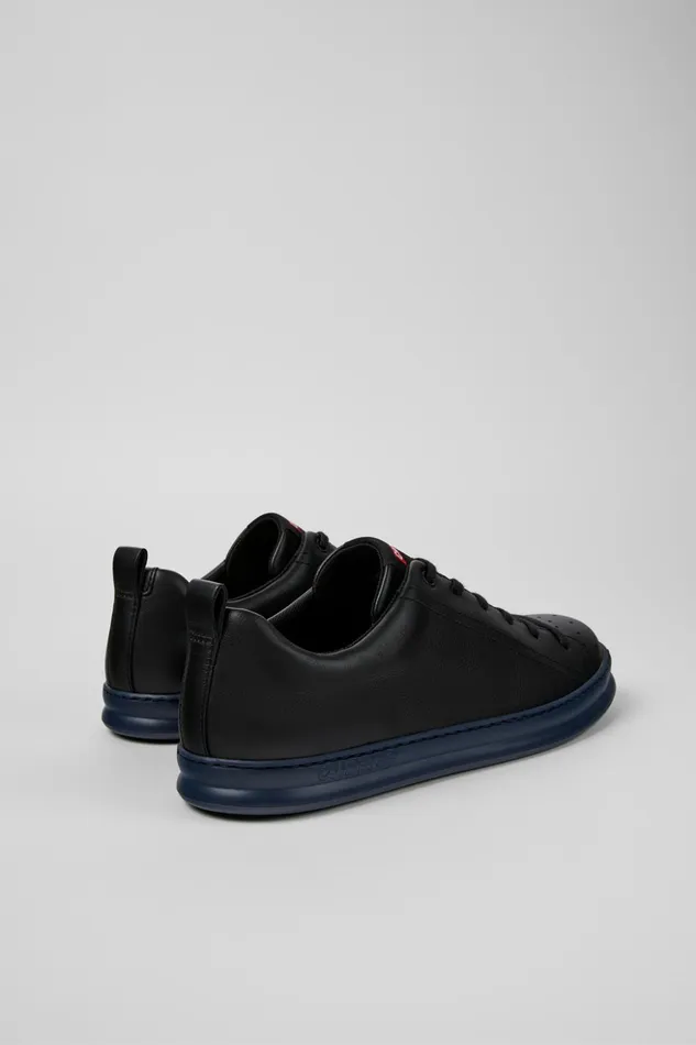 Men Runner Black Leather Sneakers Camper Sneakers