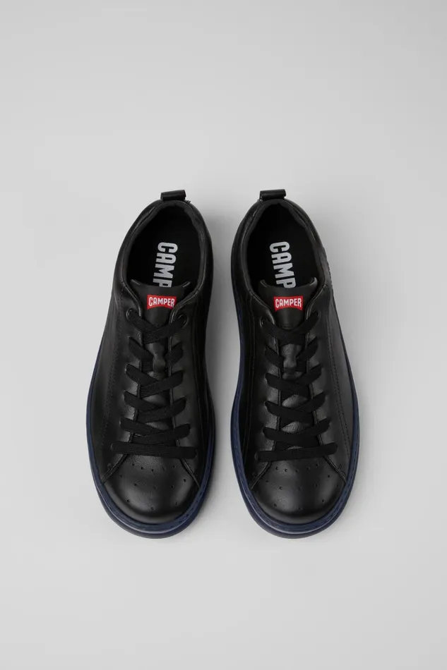 Men Runner Black Leather Sneakers Camper Sneakers