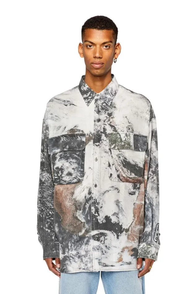Men SDewnyCmf Grey Diesel Shirts Men SDewnyCmf Grey Diesel Shirts