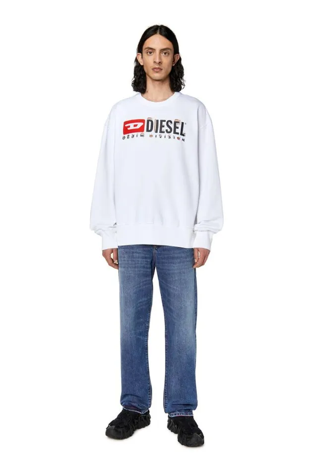 Men SMacsDivstroyed White Diesel Sweaters