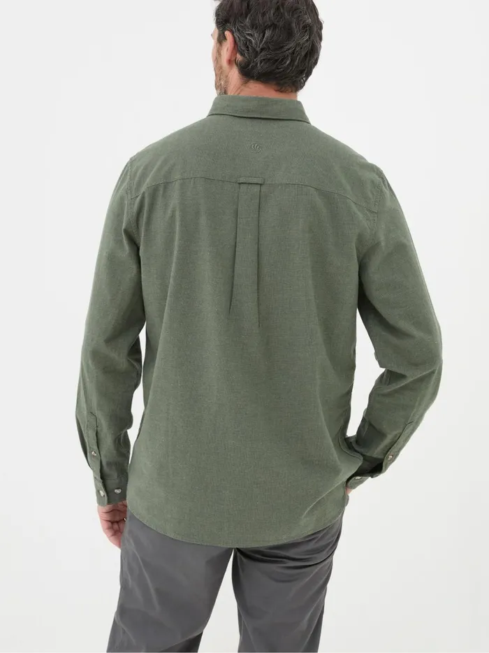 Men Shirts Fat Face Green Long Sleeve Tadlow Shirt
