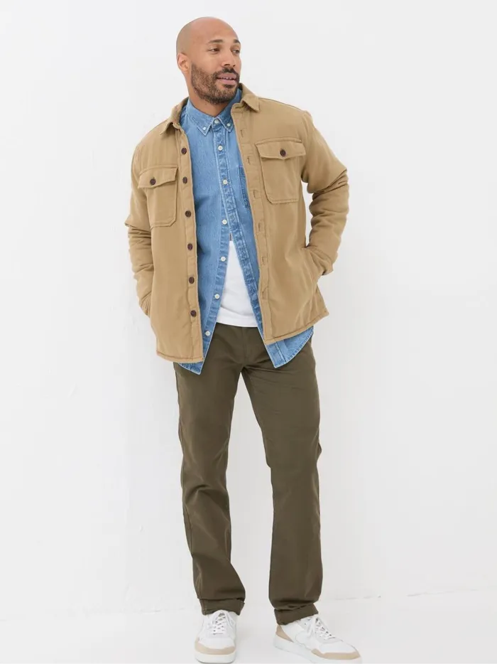Men Shirts Fat Face Walderton Beige Overshirt