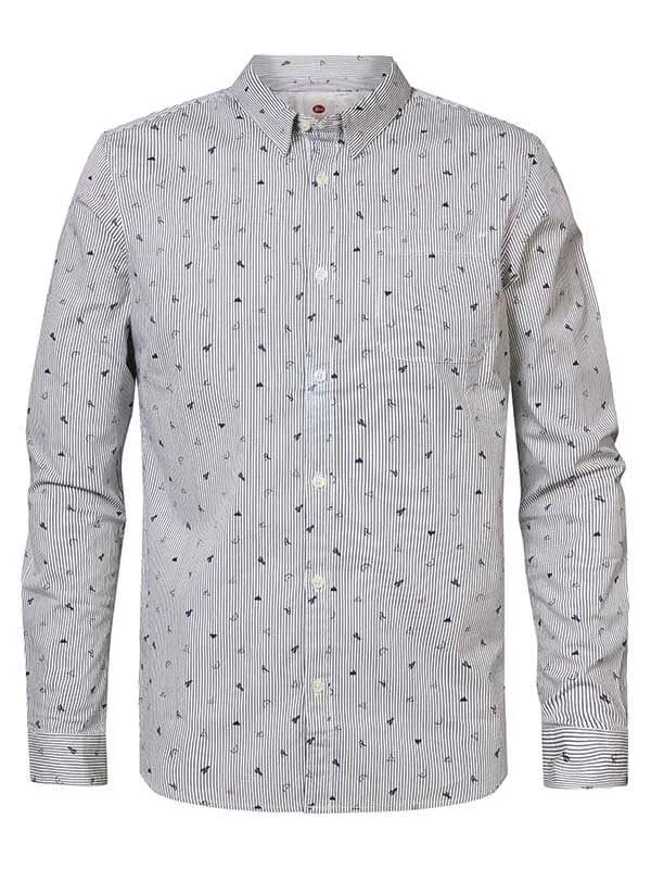 Men Shirts Petrol Industries MiniPrint Shirt Urban Red